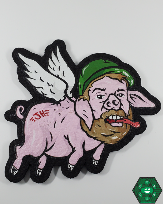 Joel Halen Mood Mat, a heat-resistant protective mat designed for dab rigs and glass pieces, featuring unique artwork.
