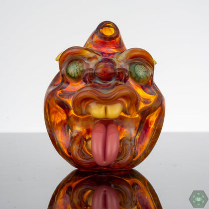  Kaleb Folck Glass Face Ball Dab Rig, an artistic piece for concentrate vaping featuring an intricate face design, enhancing both aesthetics and functionality, crafted with premium glass for smooth hits and a unique 14mm male joint, perfect for concentrates, standing at 7 inches, ensuring both portability and performance, ideal for collectors and daily users alike.