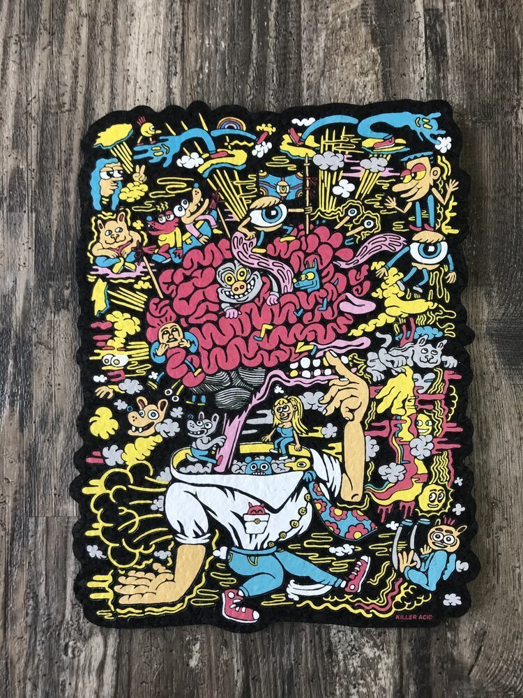  Killer Acid X East Coasters Flip Ya Lid 12" Glass Art - Exclusive Collaboration, limited edition, featuring a unique fusion of Killer Acid's vibrant art and East Coasters' signature style, premium craftsmanship, expertly designed for collectors and art enthusiasts, blending color and creativity in a high-quality 12" piece, functional and art, perfect for display or functional use, a standout in any collection,