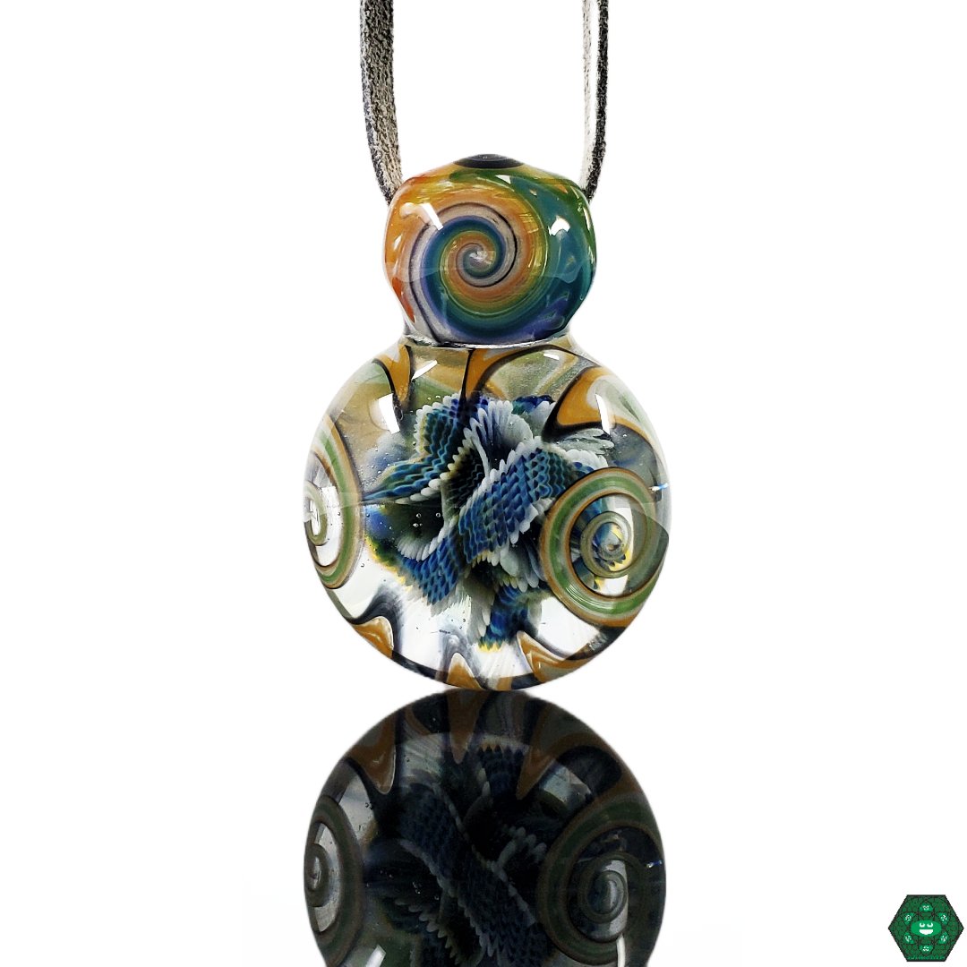 Koichi Yajima Pendant, a unique handcrafted glass pendant representing fine craftsmanship in glass artistry, each pendant handcrafted with precision and featuring a distinctive design, a perfect addition to any glass collection or jewelry ensemble.