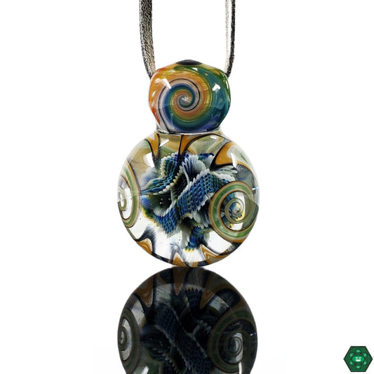 Koichi Yajima Pendant, a unique handcrafted glass pendant representing fine craftsmanship in glass artistry, each pendant handcrafted with precision and featuring a distinctive design, a perfect addition to any glass collection or jewelry ensemble.