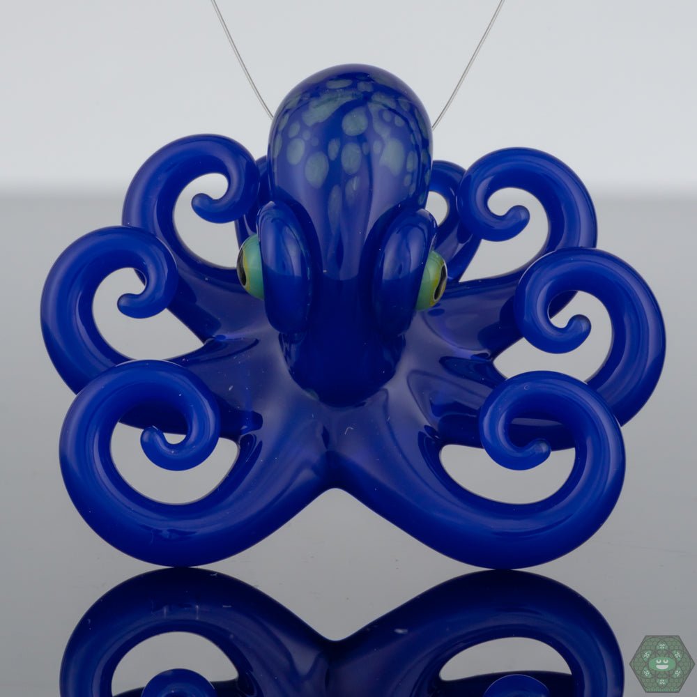  Unique Octopus Glass Pendant by Liz Wright - Handcrafted Art Jewelry, an exquisite piece showcasing a whimsical octopus design, expertly crafted with high-quality glass, featuring vibrant colors and intricate details, making it an eye-catching addition to any outfit, ideal for ocean enthusiasts and art jewelry collectors alike, a unique handcrafted treasure for making a statement.