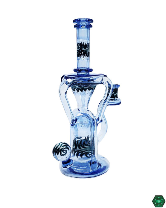 Logi Glass Art - Blue Dream Wig-Wag Recycler - @Logi_glass_art - HG
