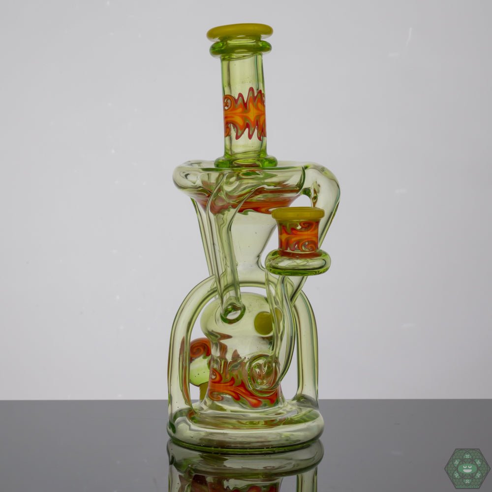 Logi Glass Art Wig Wag Recycler #1 | Handcrafted 10MM Recycler with Intricate Wig Wag Pattern for Smooth Hits