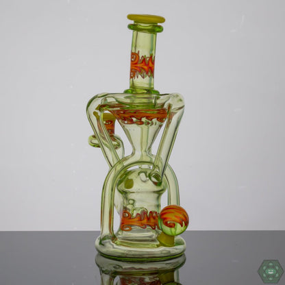 Logi Glass Wig Wag Recycler #1 | 10MM Handcrafted Art Dab Rig with Intricate Pattern for Smooth Hits