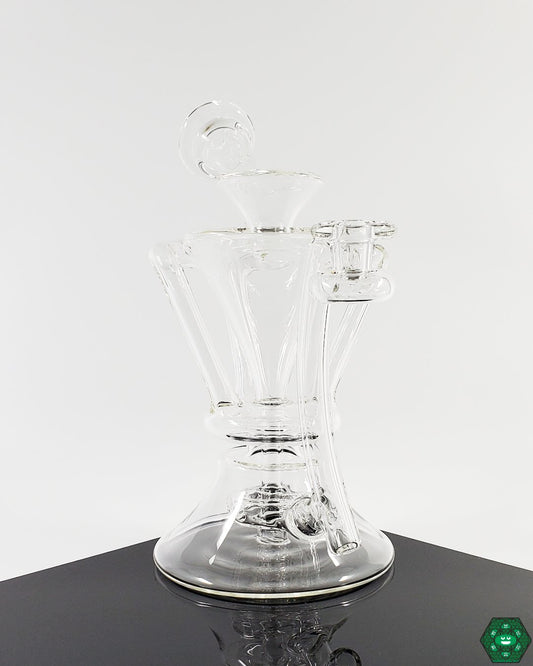  McGrew Glass Clear Internal Recycler #5, a premium glass recycler designed for superior filtration and optimized airflow, delivering smooth, clean hits, ideal for serious collectors who prioritize performance and craftsmanship.