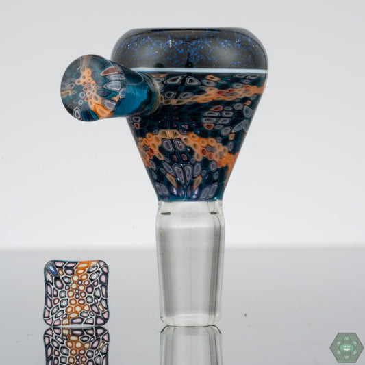 Middleton Glassworks Chip Stacked 14mm Slide, a textured, high-quality glass bowl offering a unique design for a stylish and smooth smoking experience.