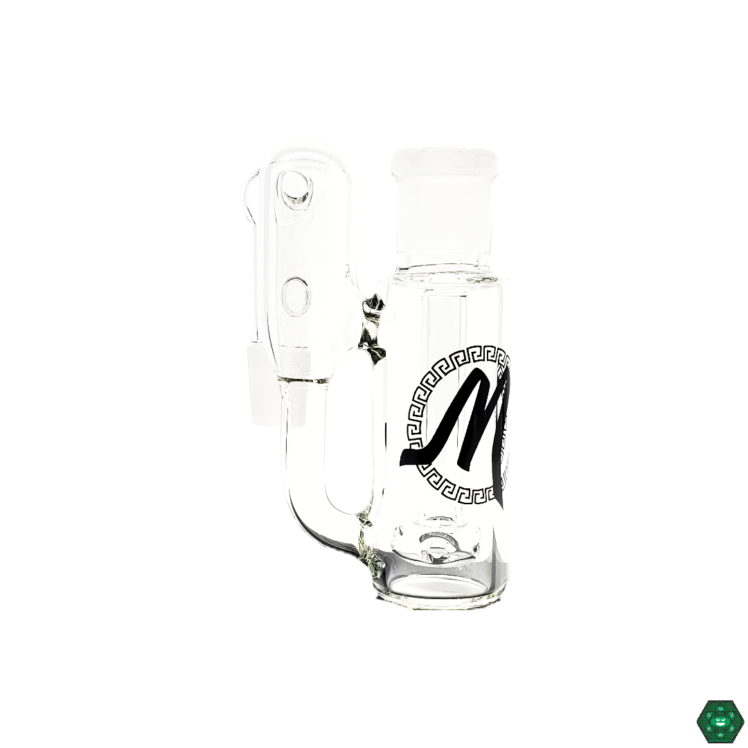 Monark Glass 38MM Cheese Wheel Recycler Ash Catcher, featuring a 38MM size and durable design, available in 14M and 18M joint sizes for efficient filtration.