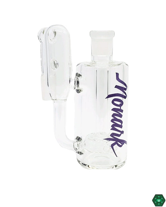  Monark Glass 50mm Cheese Wheel Recycler Ash Catcher, featuring a unique design that combines style and function, providing enhanced filtration for cleaner hits.