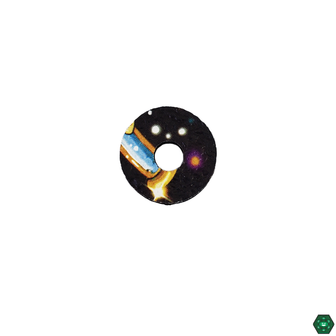 Angled view of Mood Mats Mood Rings, highlighting its sleek design and versatility as a surface protector for dab rigs and glass pieces.