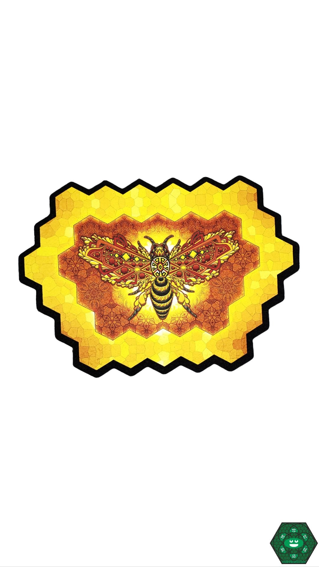 Mood Mats Phil Lewis 12", a large artistic glass mat featuring artwork by Phil Lewis, providing ample space for larger glass pieces, protecting surfaces from heat and scratches, durable and easy to clean for long-term use, adding an artistic flair to your glassware setup.