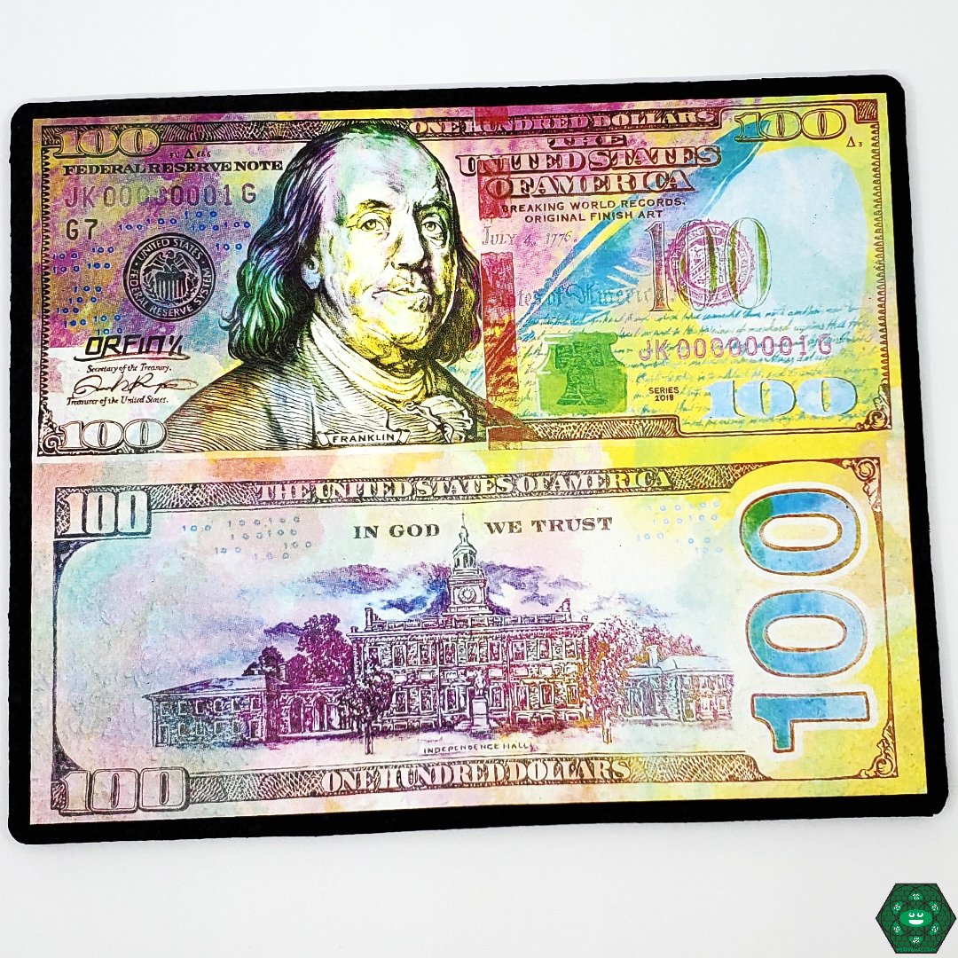  Mood Mats Tie Dye Moneystack 11", an 11-inch mat with a colorful tie-dye design, providing a cushioned surface for glass pieces, protecting surfaces from heat and scratches, durable construction for everyday use, adding a vibrant touch to any glass collection.

