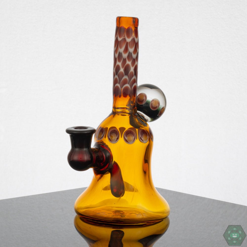 Natrix Glass Mini Tube #12 – Striking Abes Yellow and Red Elvis colors with dichroic accents for a visually stunning, compact rig