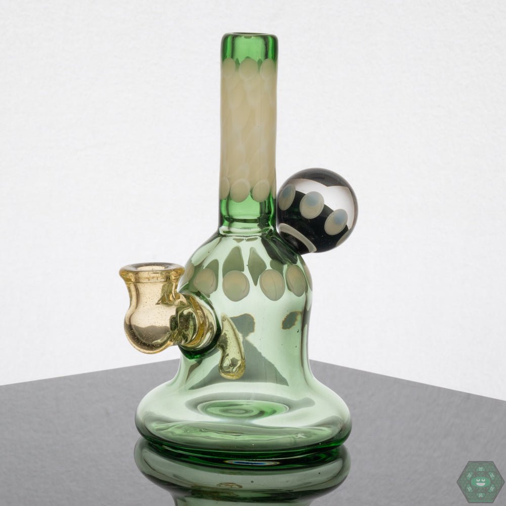 Natrix Glass Mini Tube #7 – Compact 6.5-inch rig with dichroic detail and vibrant colors, designed for smooth pulls.
