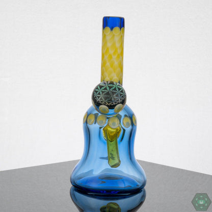 Natrix Glass Mini Tube #8 – 10mm female joint with dichroic glass accents for a unique and functional design.
