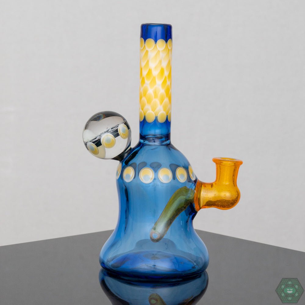 Natrix Glass Mini Tube #8 – Unique glass piece with a 10mm female 90° joint and colorful dichroic details for a premium dab experience.