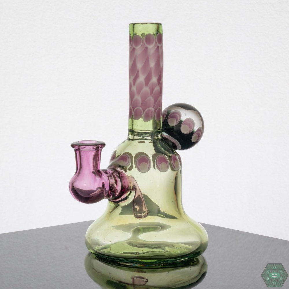 Natrix Glass Mini Tube - Haterade Colorway – 6.5-inch rig with vibrant hues and dichroic accents for enhanced style and functionality.