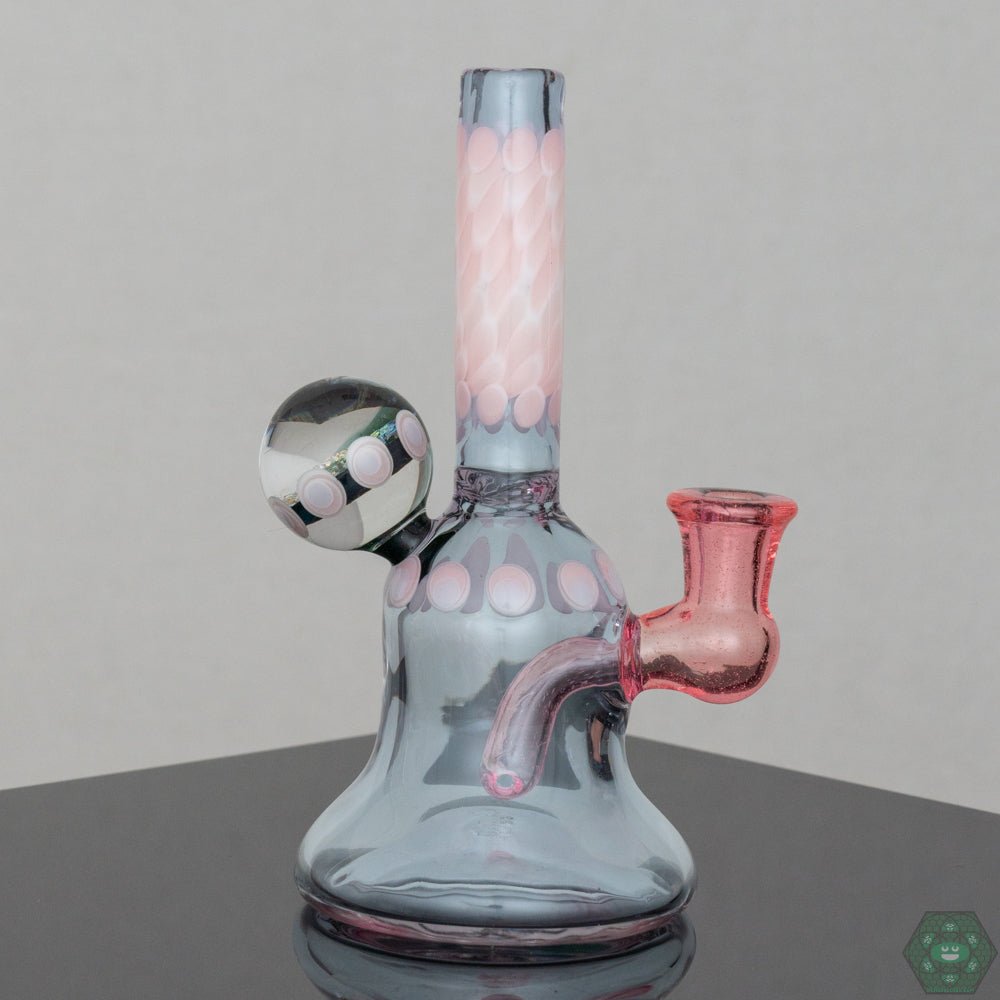 Natrix Glass Mini Tube - Purple Lollipop – 2-hole perc design for smooth filtration and enhanced flavor in a compact size.