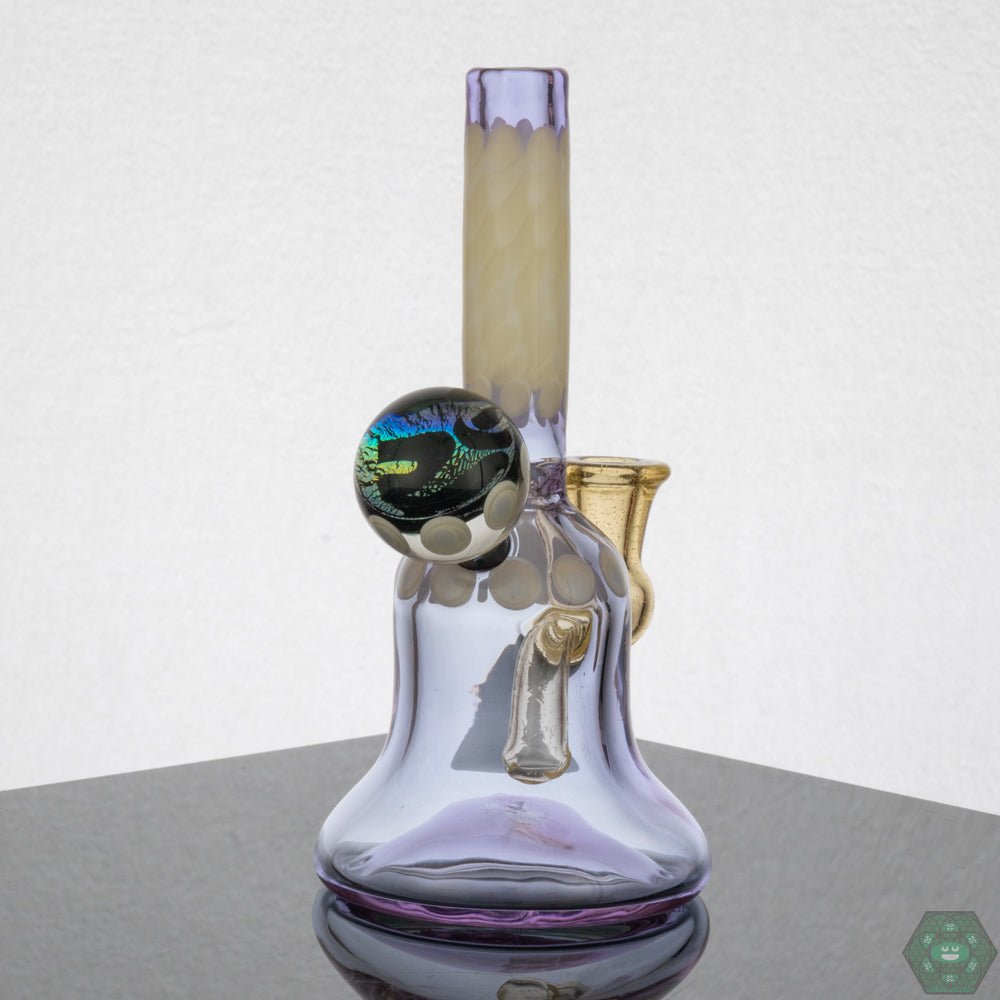 Natrix Glass Mini Tube - Purple Lollipop – 2-hole perc for smooth hits in a colorful and functional 6.5-inch glass piece.