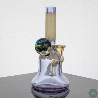 Natrix Glass Mini Tube - Purple Lollipop – 2-hole perc for smooth hits in a colorful and functional 6.5-inch glass piece.