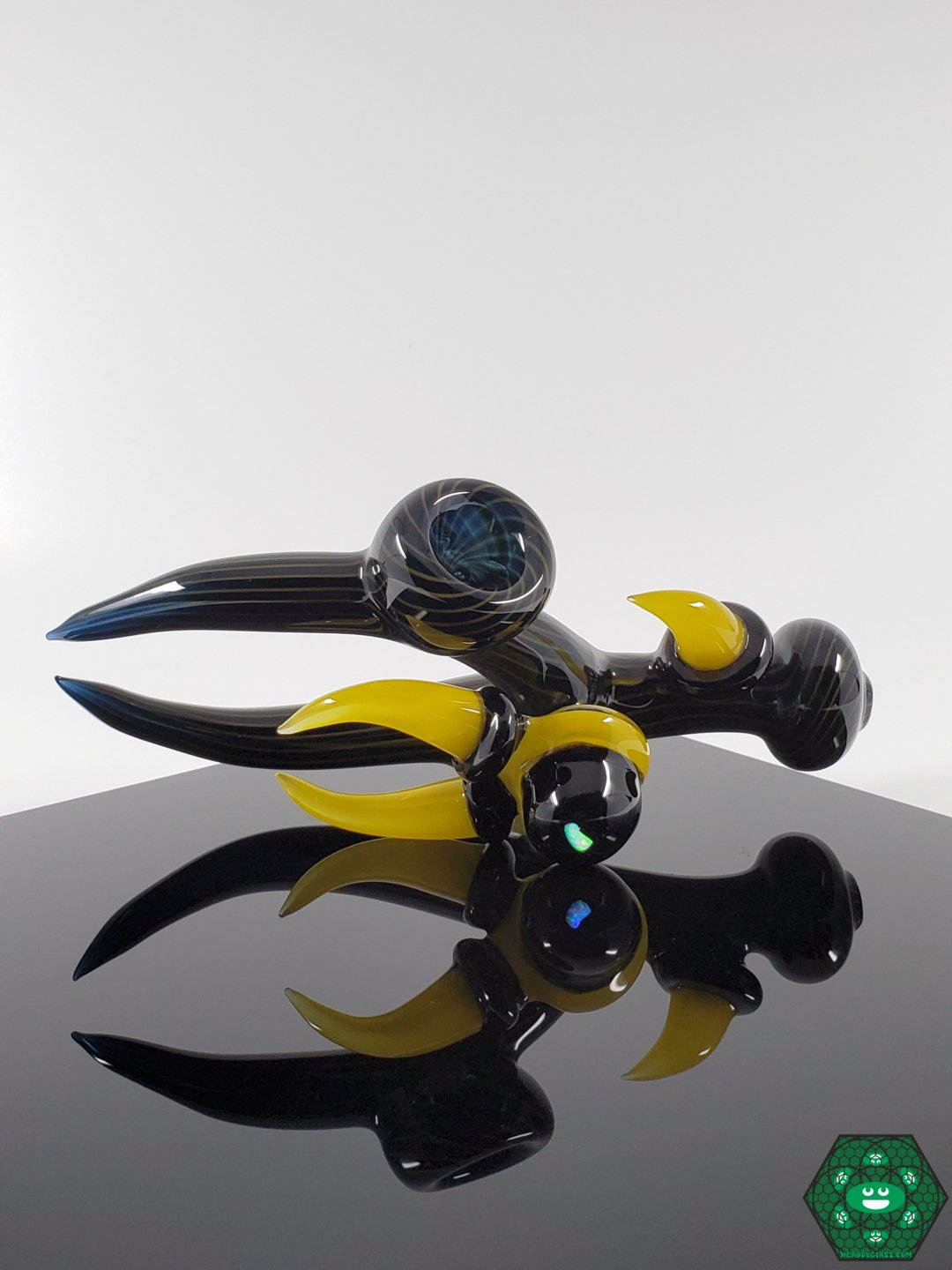 Niko Cray Pipe #2, an art glass masterpiece featuring intricate craftsmanship, bold artistry, and functional usability.