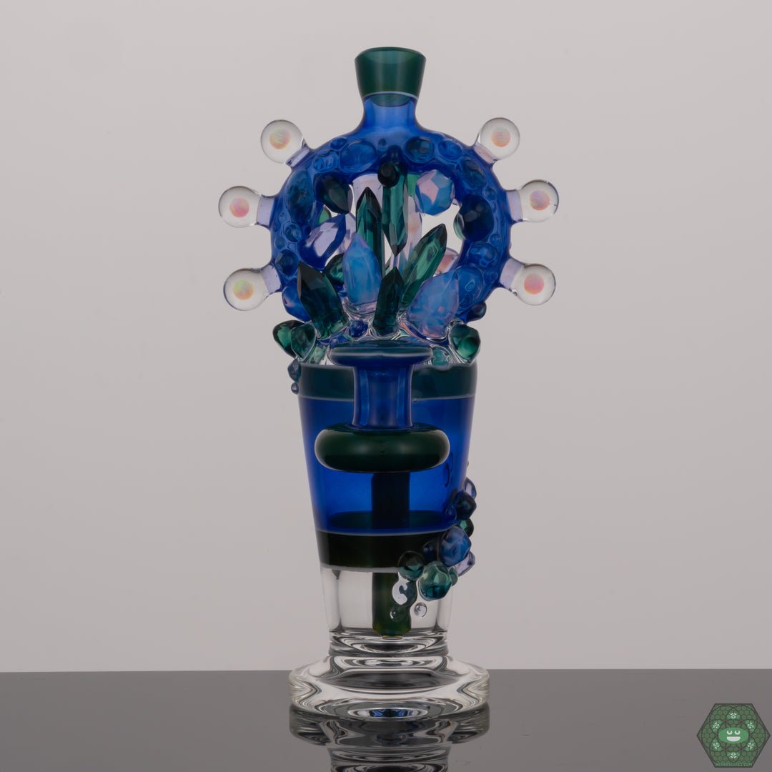  Northern Waters x Stephan Peirce Crystal Mini Tube, a meticulously crafted heady glass piece featuring opal encased accents, a 2-hole perc, and a 10mm female joint at 90 degrees, standing 7 inches tall, blending functionality with artistic flair, ideal for collectors, and includes a Pelican case.