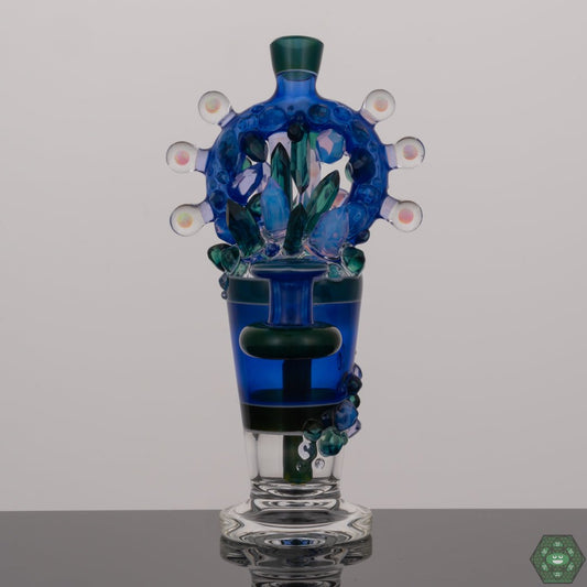  Northern Waters x Stephan Peirce Crystal Mini Tube, a meticulously crafted heady glass piece featuring opal encased accents, a 2-hole perc, and a 10mm female joint at 90 degrees, standing 7 inches tall, blending functionality with artistic flair, ideal for collectors, and includes a Pelican case.