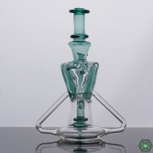 Ocean-Inspired Glass Recycler: The Spunout Glass Atlantis Recycler draws inspiration from the depths of the ocean, featuring aquatic blue tones and a unique design.
