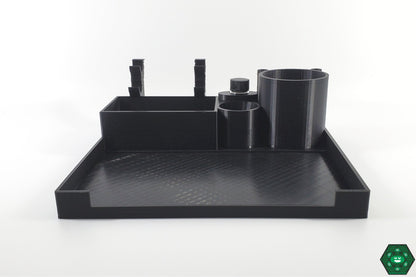 ODT Dabtray Details: Close-up view showcasing the compartments and design features of the ODT Dabtray, highlighting its functionality for organizing dabbing tools and accessories.









