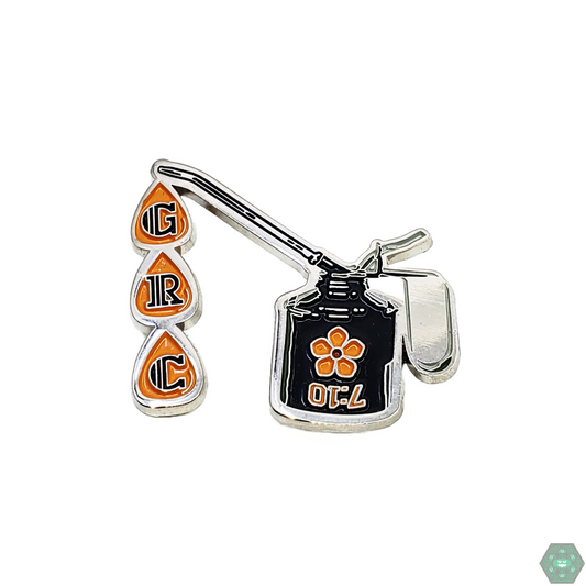 Oil Can Hat Pin featuring a fun, quirky design with high-quality enamel, perfect for adding a playful touch to any pin collection.