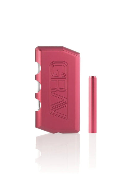  One-Hitter Grinder Combo: The GRAV® Dugout features a spring-loaded aluminum taster with jagged teeth for effortless grinding and loading.


