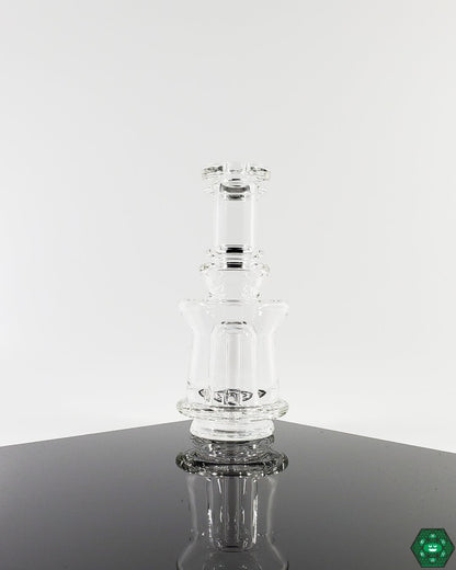 One-Hole Perc for Puffco: Ery Glass custom attachments feature a one-hole perc for enhanced filtration and smoother hits, designed for Puffco devices in a 4.25"-5" height and 1.75" diameter.