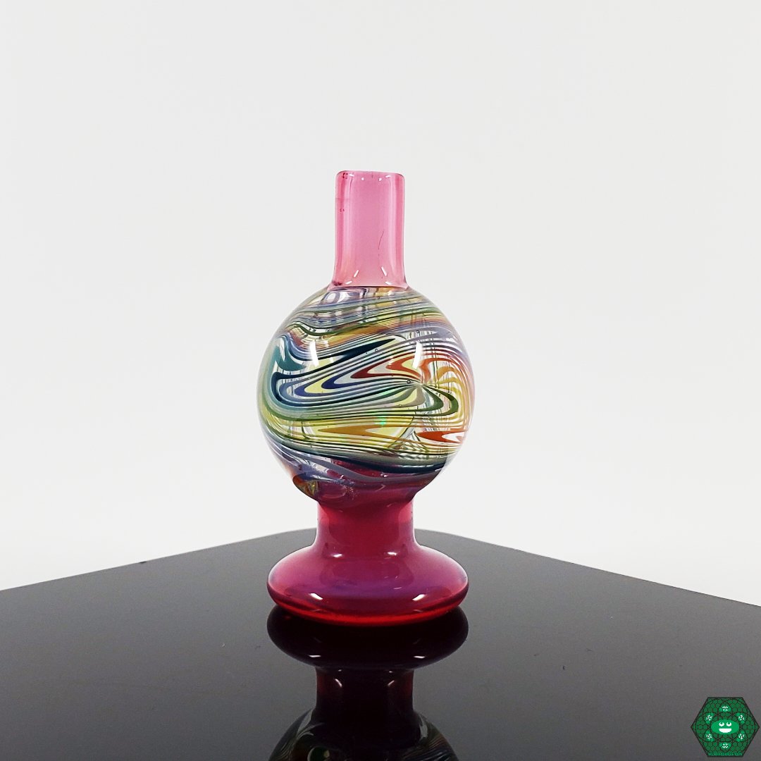 Opal Bubble Cap in Multiple Colors: The Soup Glass Wig-Wag Bubble Cap is available in a variety of vibrant colors, including Portland Green, Opaline, Blue Stardust, and Terps, each featuring a 6mm encased opal.