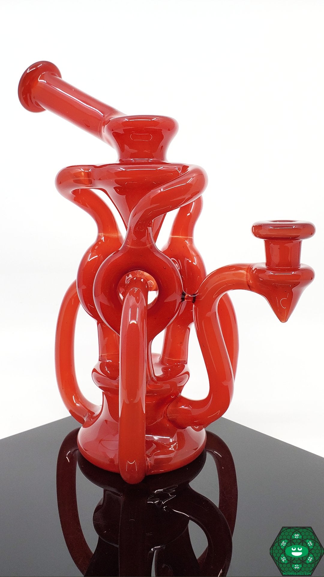 OTW Glass Fruit Basket TDTDR Recycler – 8-inch colorful rig with 7-hole perc, 10mm joint, and triple uptake for smooth filtration and vibrant design.