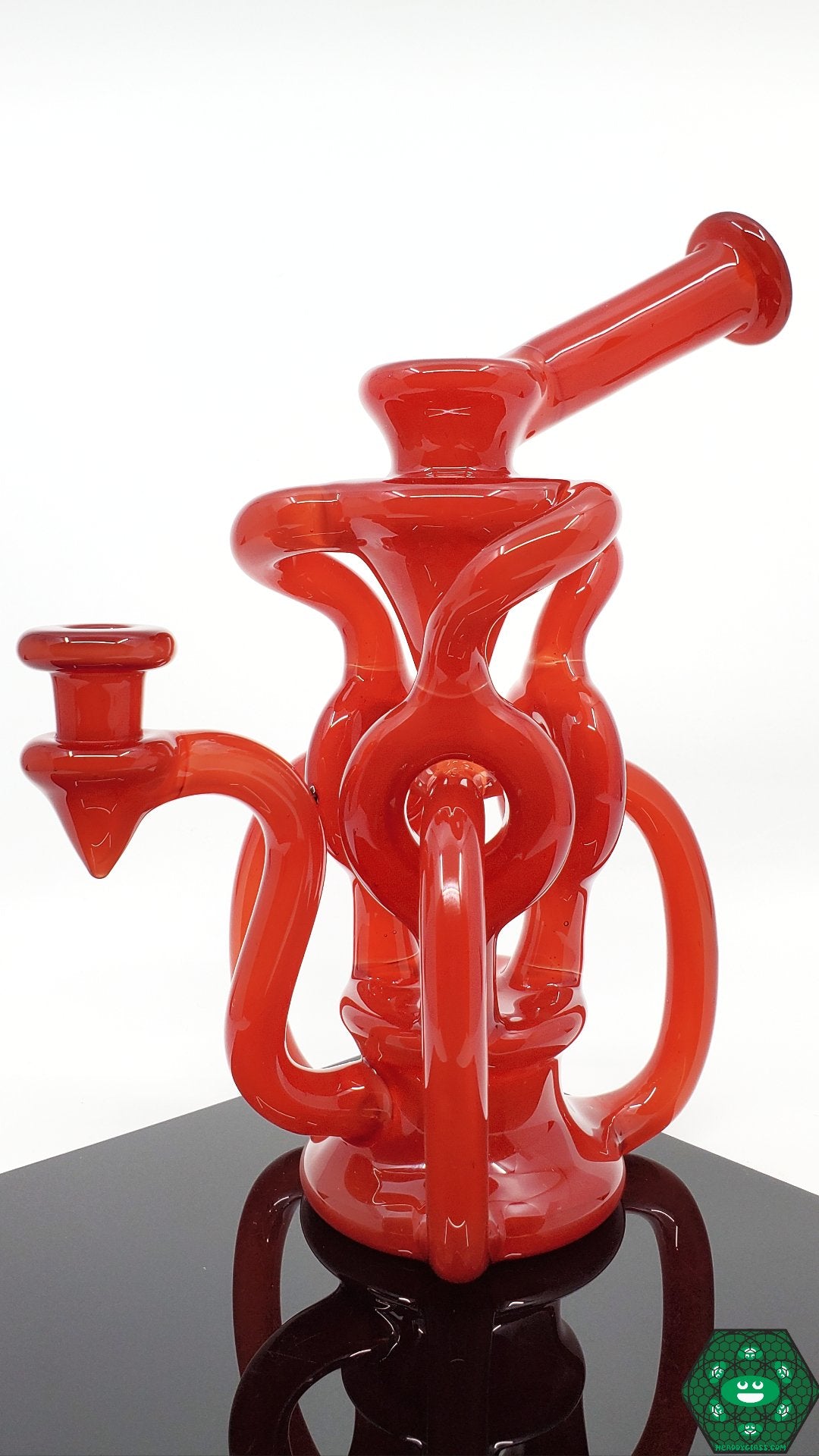 OTW Glass Fruit Basket TDTDR Recycler – 8-inch rig with triple uptake design, 7-hole perc, and 10mm joint for optimal filtration and smooth draws.