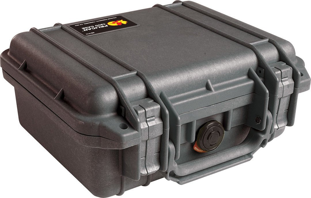 Pelican 1200 Case, a waterproof and crushproof compact storage solution designed for protecting valuables with rugged durability.