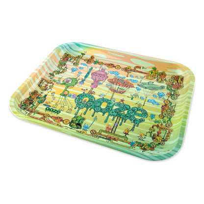 Portable Rolling Tray: The Ooze Medium Rolling Tray provides a convenient and portable surface for rolling and organizing your supplies, perfect for on-the-go use.