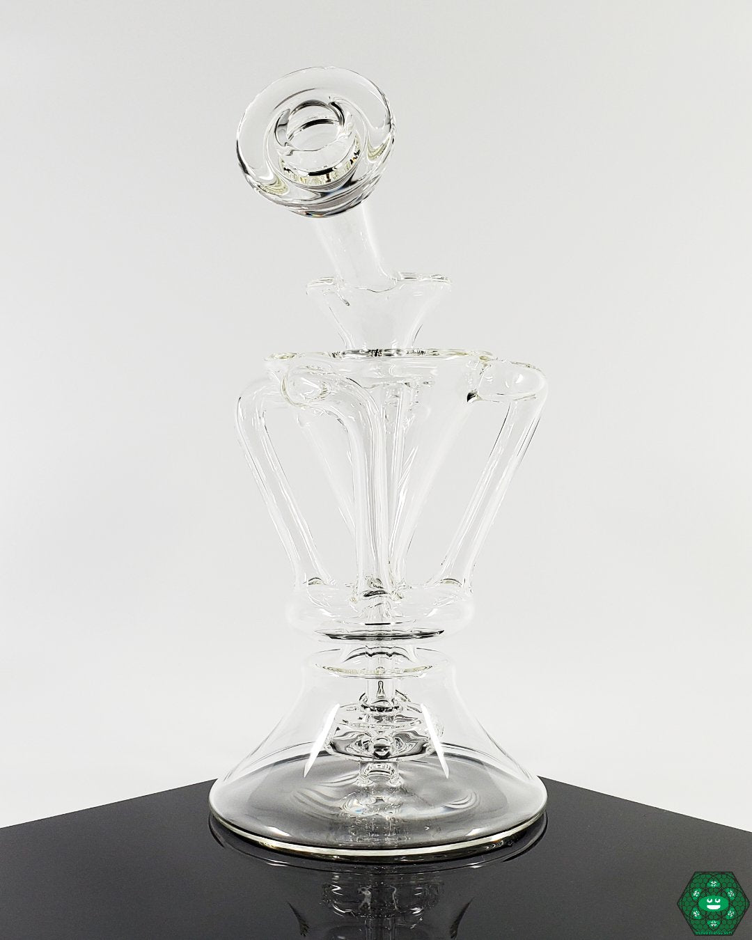 Premium Glass Recycler for Superior Filtration: The McGrew Glass Clear Internal Recycler #5, designed for optimized airflow and clean hits, a valuable addition to any glass collection.