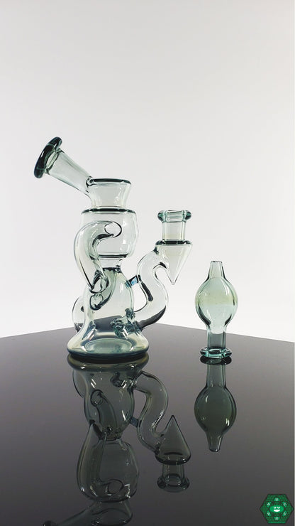 Professor Dank Mini Klein Recycler, a compact glass rig designed for pure hits, featuring a mini design for portability and a Klein recycler system for smooth dabs.
