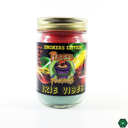Puff's Pendy Melts Smokers Edition: Unique candles designed for relaxation with distinctive aromas like Terp Smoothie and Irie Vibes.


