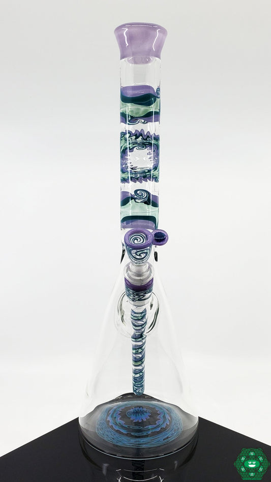 Q Factor Glass - Fully Worked Beaker (Light Purple) - @Qfactorglass - HG