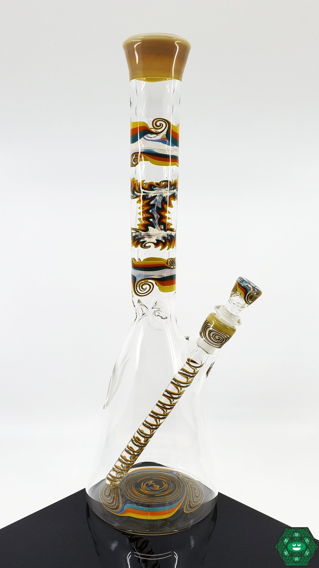 Q Factor Glass - Fully Worked Beaker (Tan) - @Qfactorglass - HG