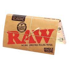 RAW Classic Rolling Papers – Smooth, slow burn made from natural unbleached fibers for enhanced flavor.