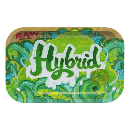  RAW Hybrid Small Rolling Tray, ideal for portable use, combining functionality with a compact size for a complete rolling solution.