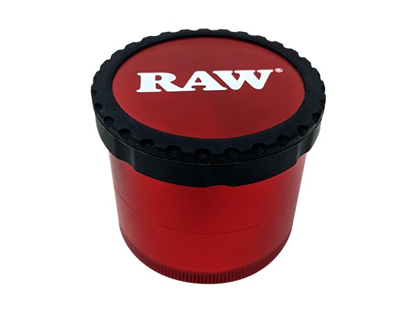  RAW Life Grinder, a modular 4-piece herb grinder designed with durable aluminum for easy cleaning and replacement, perfect for consistent, smooth grinding, available in sleek colors for style and function.