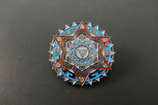 Red aztec diamond pin - Headdy Glass - HG