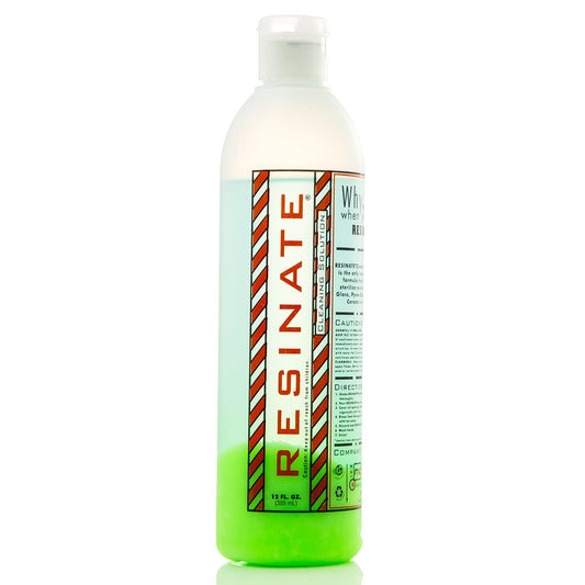 Resinate Green Cleaner – Fast-acting, alcohol-free cleaner for glass and metal pipes, offering powerful resin removal with eco-friendly ingredients.






