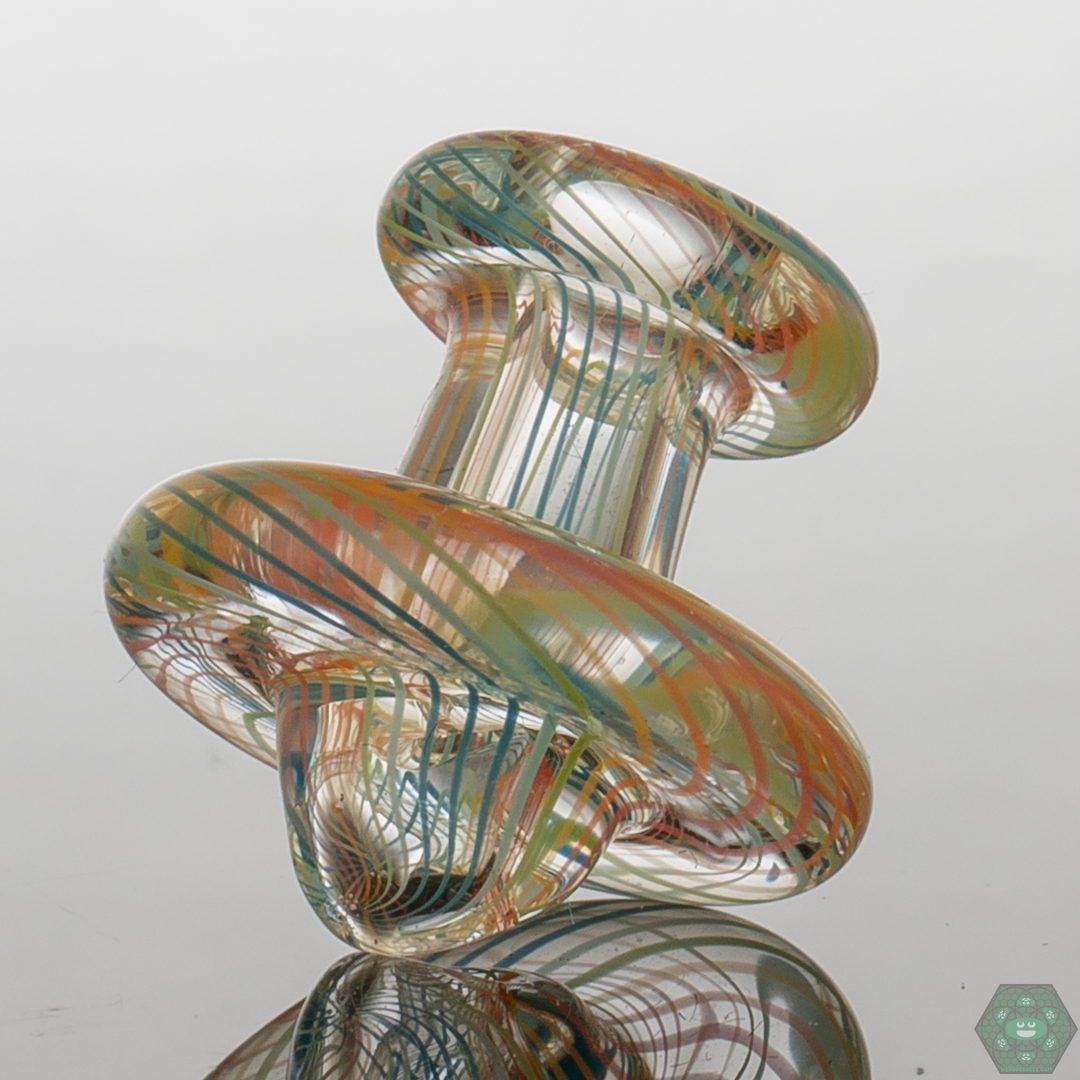 Retti Puffco Cap by Willy Wolly Glass, offering superior airflow control and a vibrant design for enhanced dabbing experiences.
