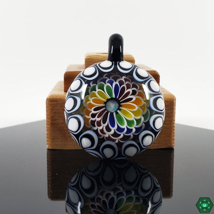  RL Dots 2-Layer Rainbow Pendant, a colorful piece of glass art crafted for vibrant style and unique design, available now with fast shipping at Headdy Glass.