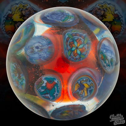 Rose Roads Glass Marble featuring a unique and captivating design, a true work of art.
